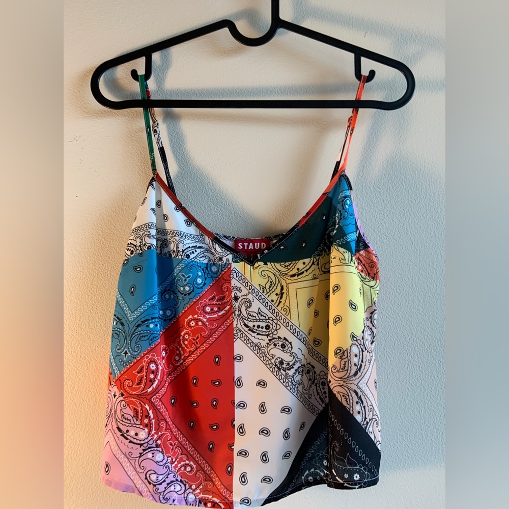 Staud Bandana Patchwork Tank Top